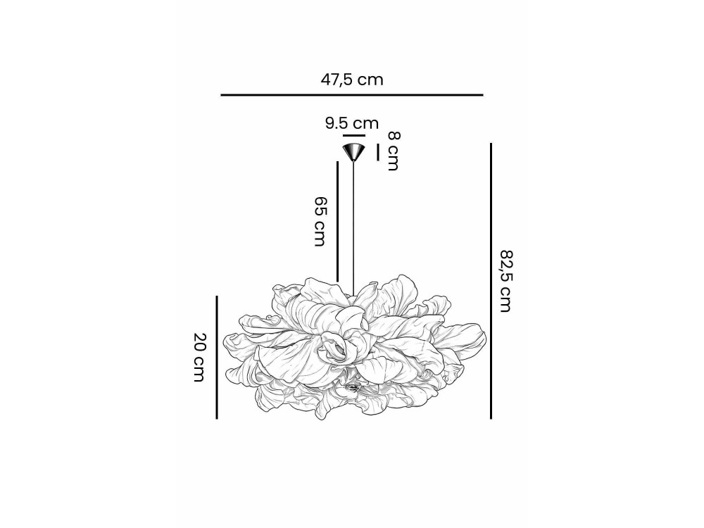 Plastikowa lampa wisząca „MOD0018” – 48 x 48 cm – kremowa