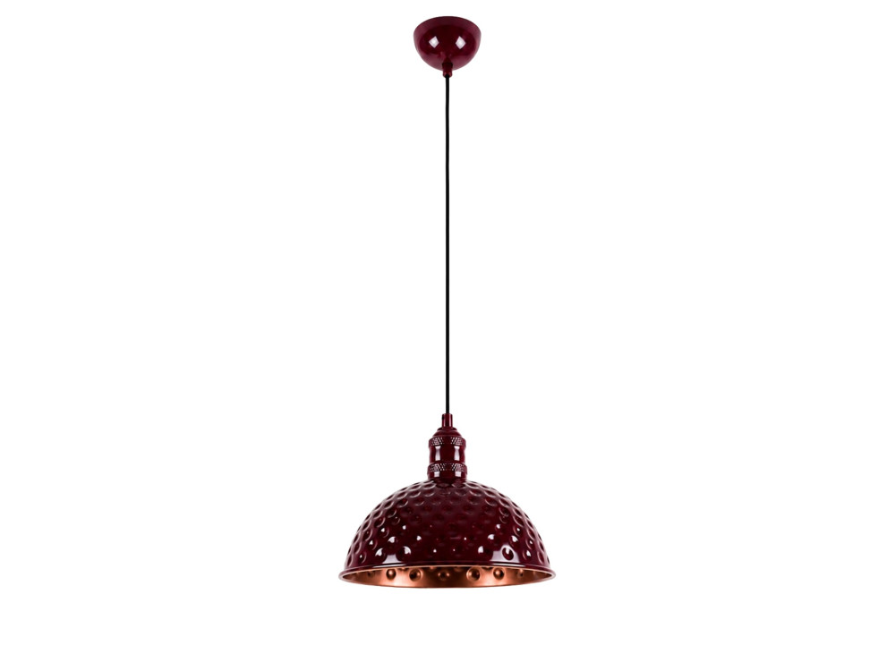 Metalowa lampa wisząca „Echo” – 26 x 26 cm – kolor bordowy