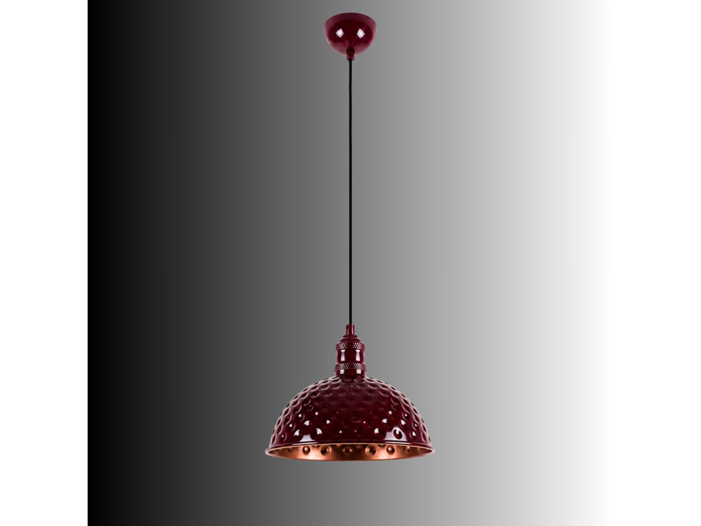Metalowa lampa wisząca „Echo” – 26 x 26 cm – kolor bordowy