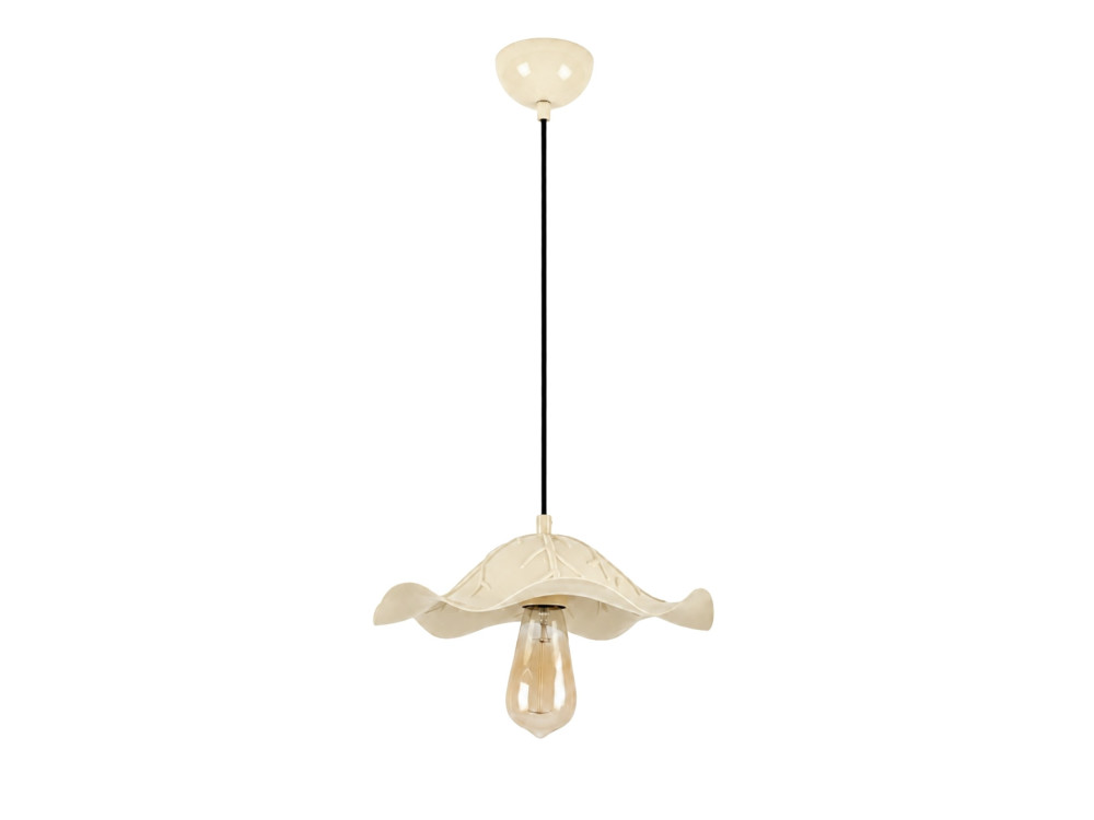 Metalowa lampa wisząca „Liana” – 29 x 29 cm – beżowa