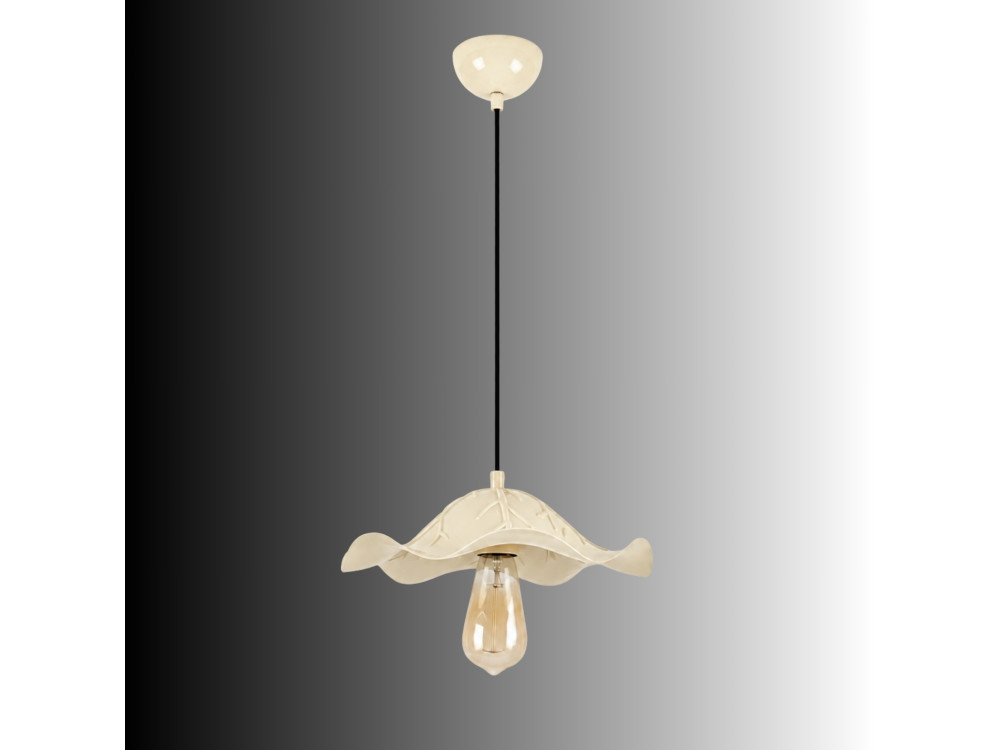 Metalowa lampa wisząca „Liana” – 29 x 29 cm – beżowa