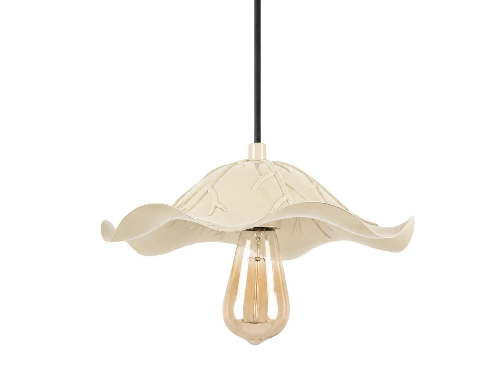 Metalowa lampa wisząca „Liana” – 29 x 29 cm – beżowa
