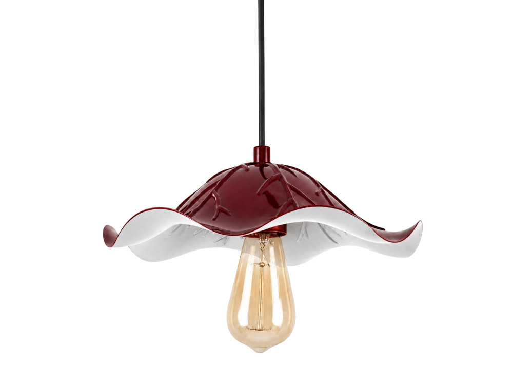 Metalowa lampa wisząca „Liana” – 29 x 29 cm – kolor bordowy