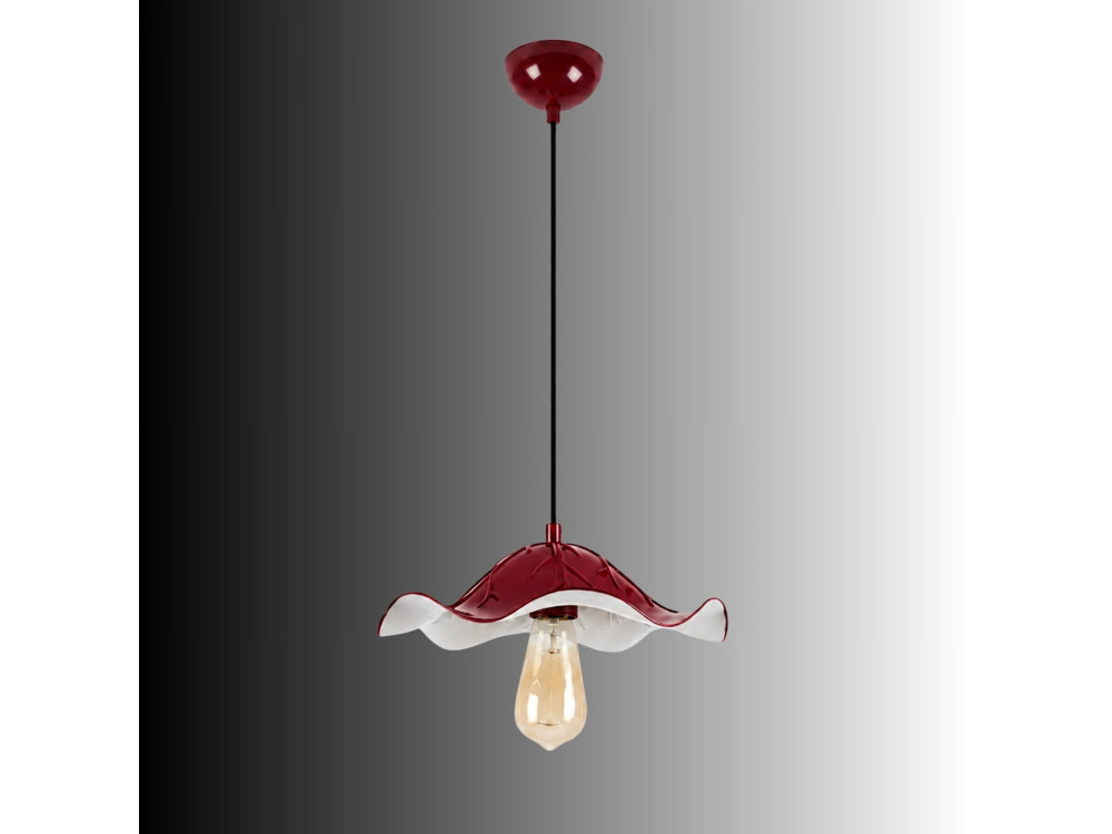 Metalowa lampa wisząca „Liana” – 29 x 29 cm – kolor bordowy