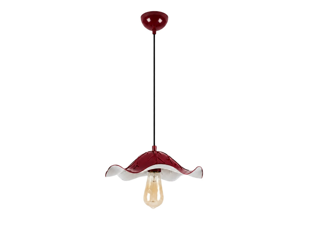 Metalowa lampa wisząca „Liana” – 29 x 29 cm – kolor bordowy