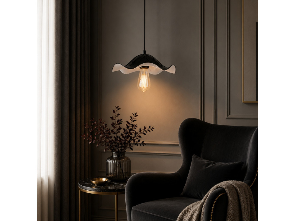 Metalowa lampa wisząca „Liana” – 29 x 29 cm – czarna
