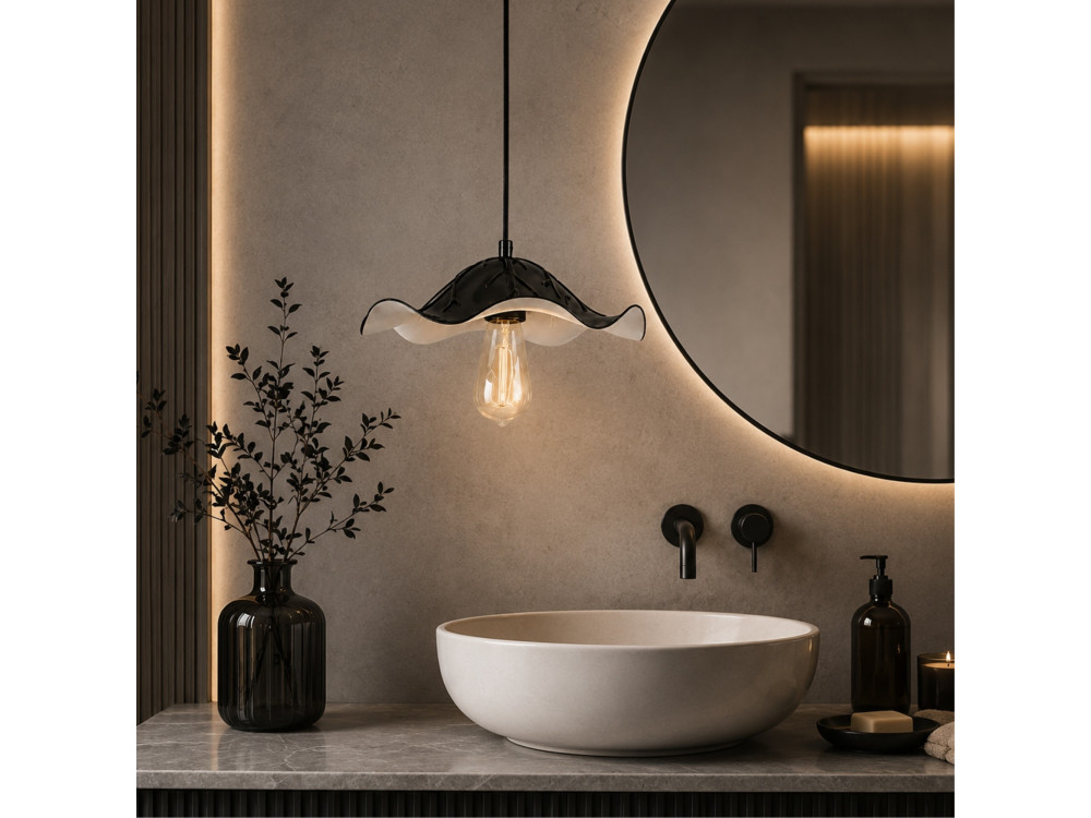 Metalowa lampa wisząca „Liana” – 29 x 29 cm – czarna