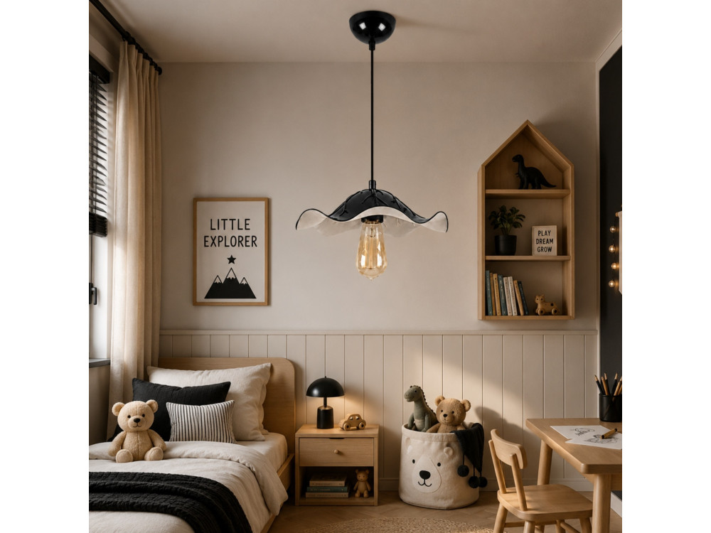 Metalowa lampa wisząca „Liana” – 29 x 29 cm – czarna