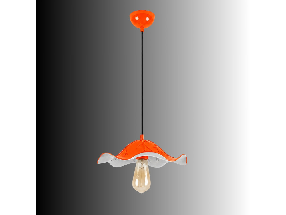 Metalowa lampa wisząca „Liana” – 29 x 29 cm – pomarańczowa
