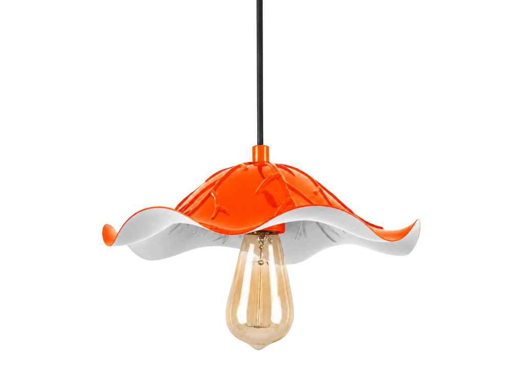 Metalowa lampa wisząca „Liana” – 29 x 29 cm – pomarańczowa