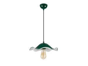 Metalowa lampa wisząca „Liana” – 29 x 29 cm – ciemnozielona