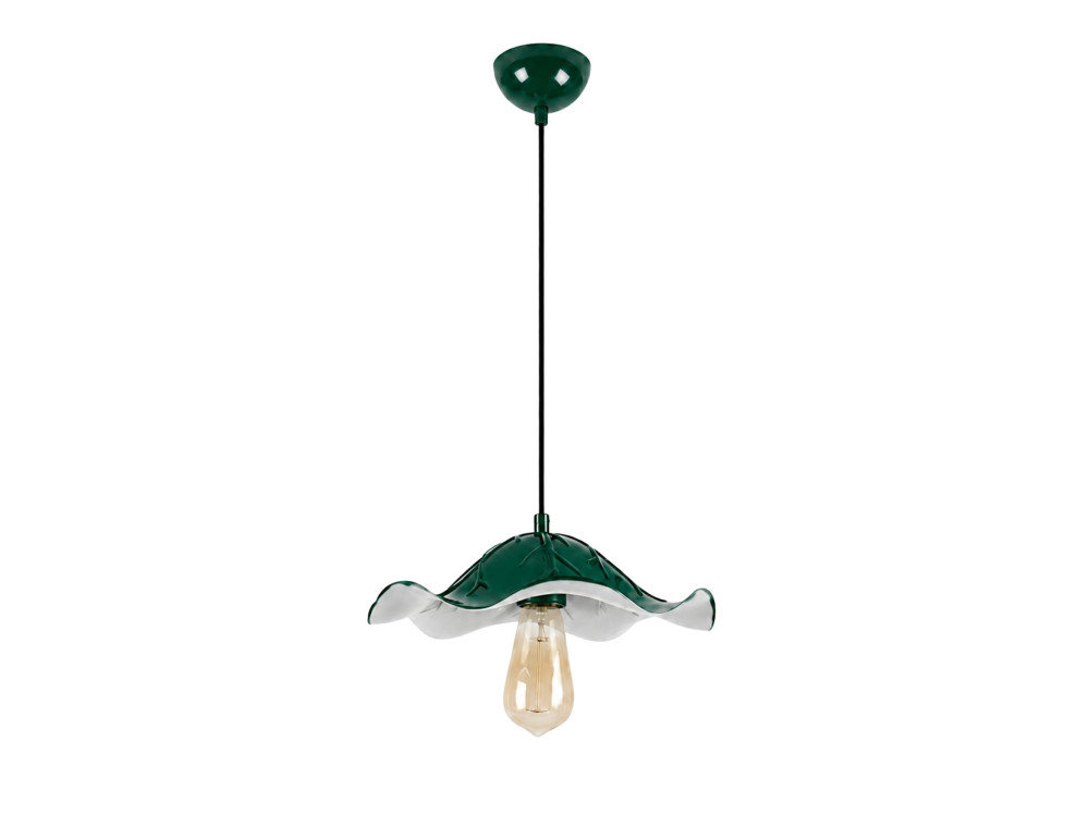 Metalowa lampa wisząca „Liana” – 29 x 29 cm – ciemnozielona