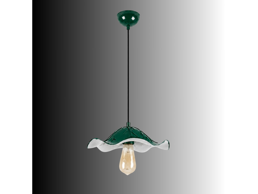 Metalowa lampa wisząca „Liana” – 29 x 29 cm – ciemnozielona
