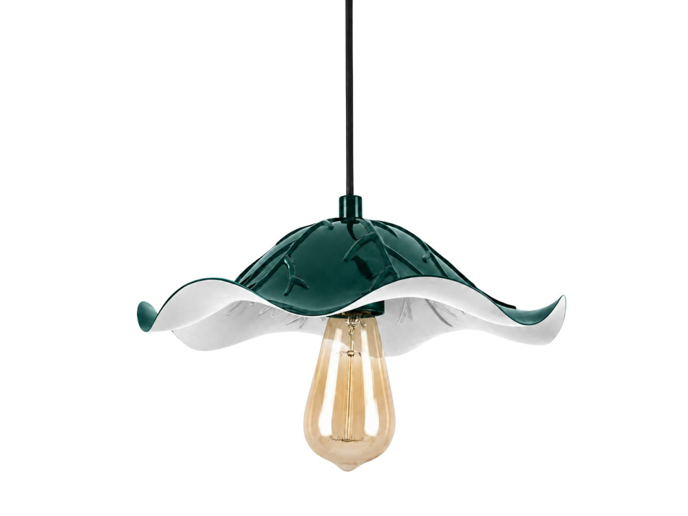 Metalowa lampa wisząca „Liana” – 29 x 29 cm – ciemnozielona