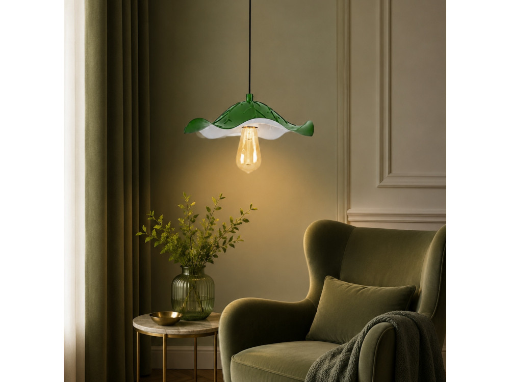 Metalowa lampa wisząca „Liana” – 29 x 29 cm – jasnozielona