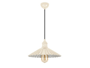 Metalowa lampa wisząca „Plise” – 32 x 32 cm – beżowa