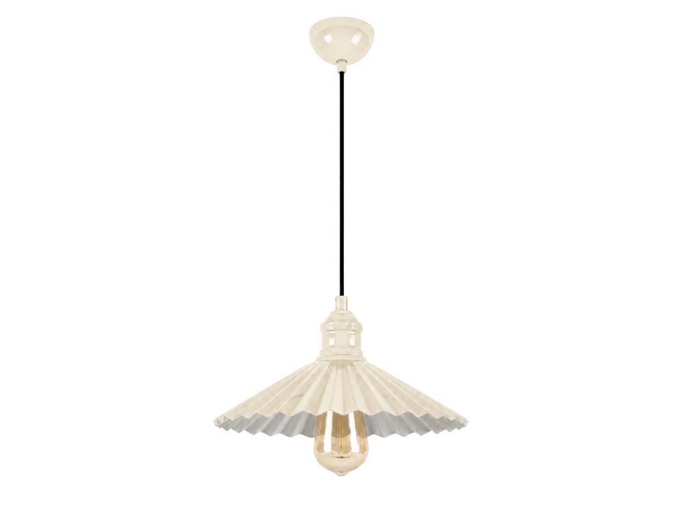 Metalowa lampa wisząca „Plise” – 32 x 32 cm – beżowa