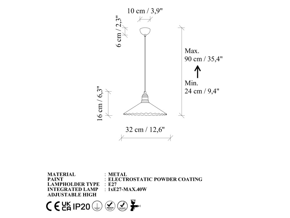Metalowa lampa wisząca „Plise” – 32 x 32 cm – beżowa