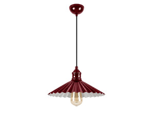 Metalowa lampa wisząca „Plise” – 32 x 32 cm – kolor bordowy