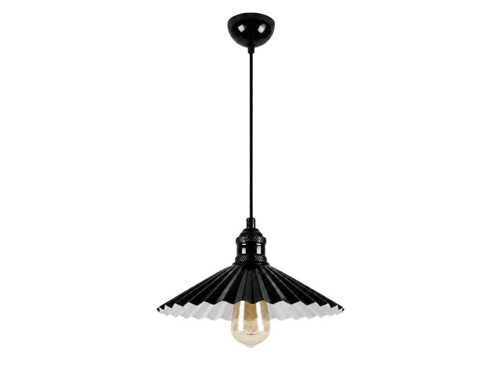 Metalowa lampa wisząca „Plise” – 32 x 32 cm – czarna