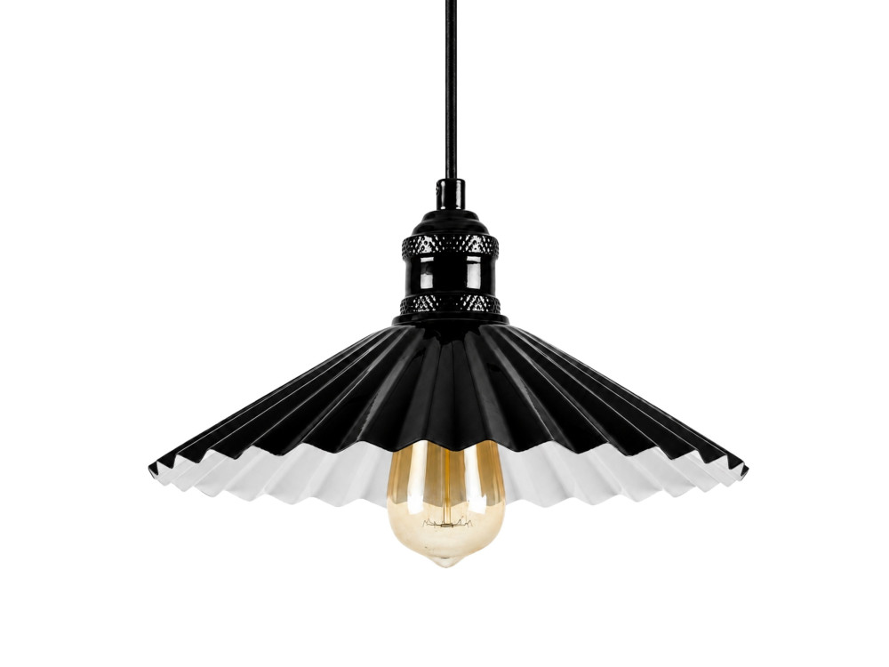 Metalowa lampa wisząca „Plise” – 32 x 32 cm – czarna