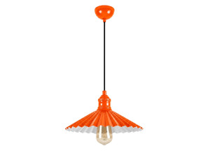 Metalowa lampa wisząca „Plise” – 32 x 32 cm – pomarańczowa