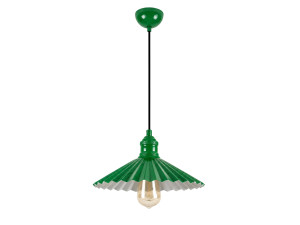 Metalowa lampa wisząca „Plise” – 32 x 32 cm – jasnozielona
