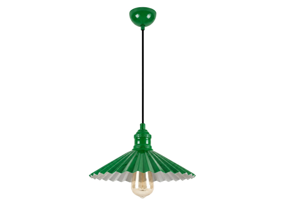 Metalowa lampa wisząca „Plise” – 32 x 32 cm – jasnozielona