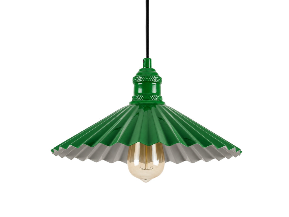 Metalowa lampa wisząca „Plise” – 32 x 32 cm – jasnozielona