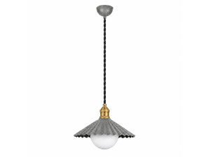 Metalowa lampa wisząca „Plise” – 32 x 32 cm – szara