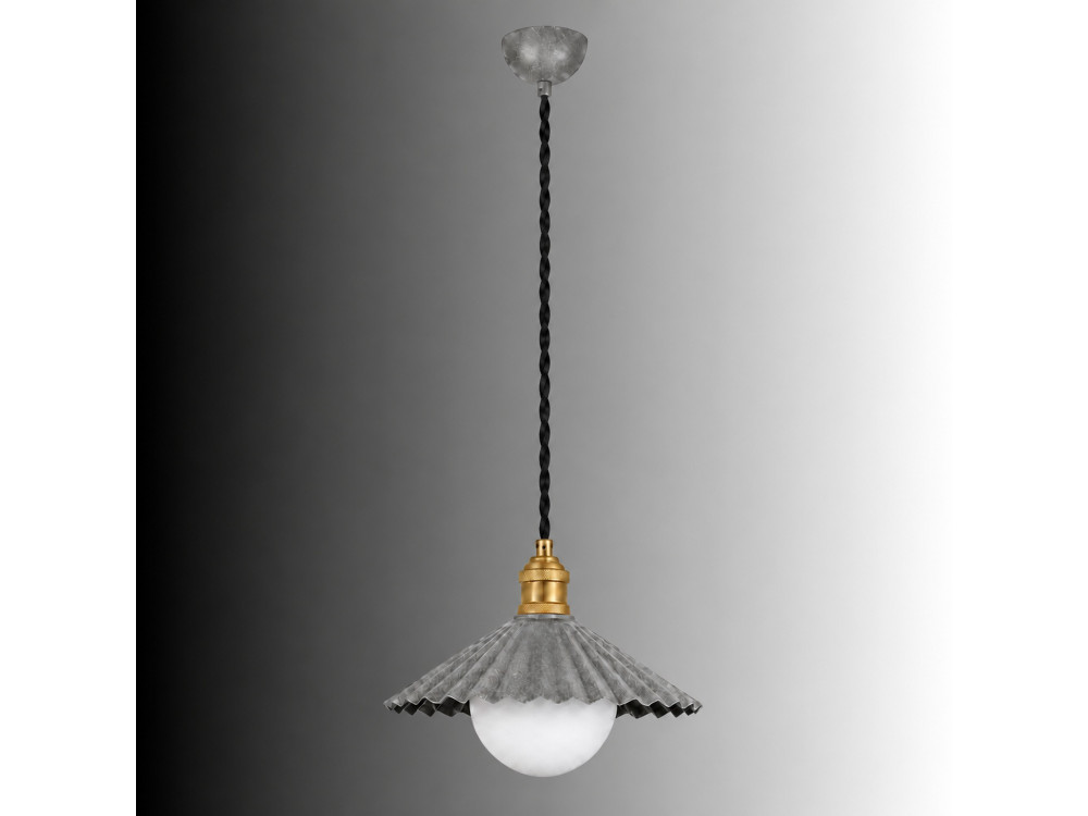 Metalowa lampa wisząca „Plise” – 32 x 32 cm – szara