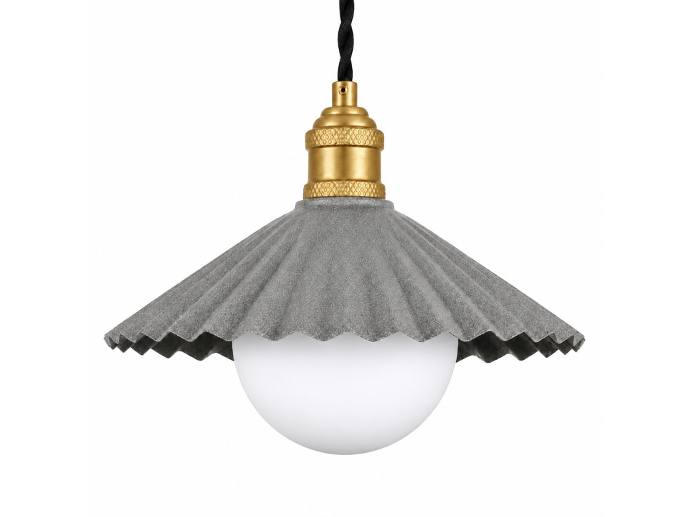 Metalowa lampa wisząca „Plise” – 32 x 32 cm – szara