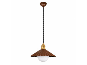 Metalowa lampa wisząca „Plise” – 32 x 32 cm – ciemny brąz