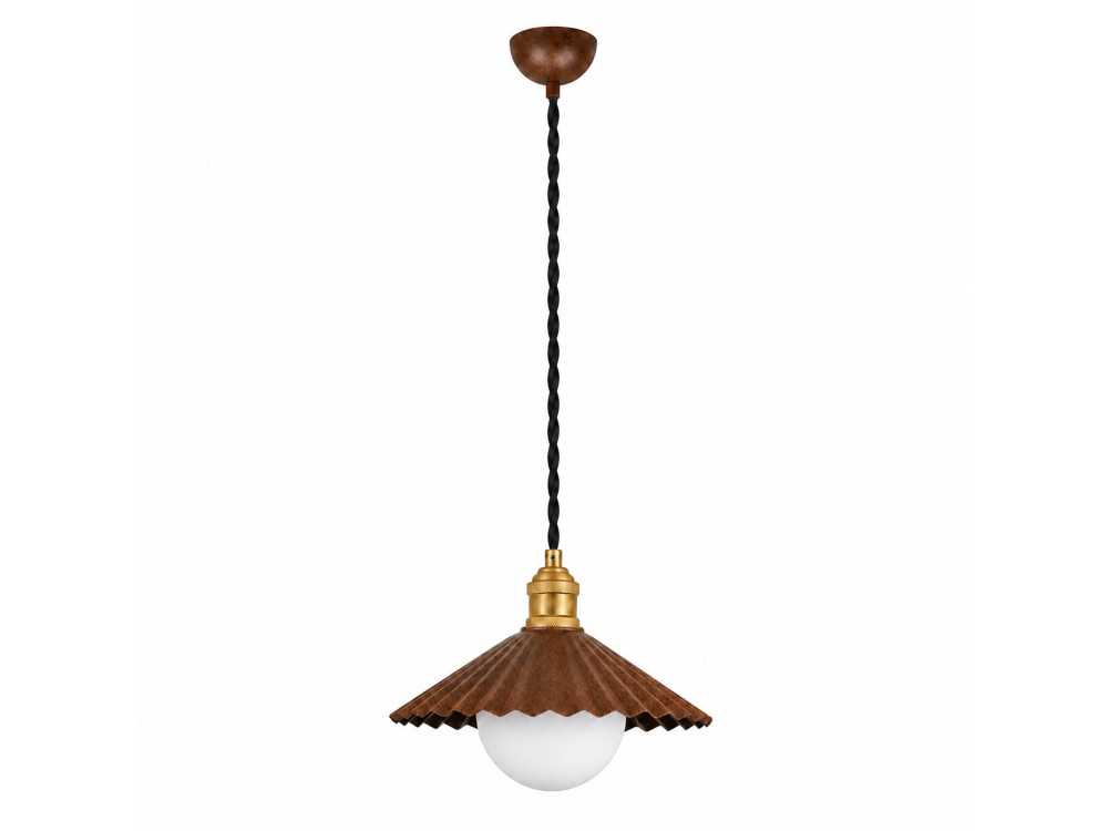 Metalowa lampa wisząca „Plise” – 32 x 32 cm – ciemny brąz