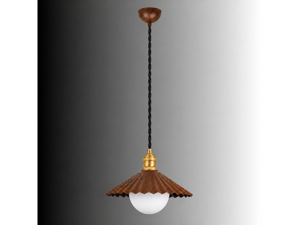 Metalowa lampa wisząca „Plise” – 32 x 32 cm – ciemny brąz