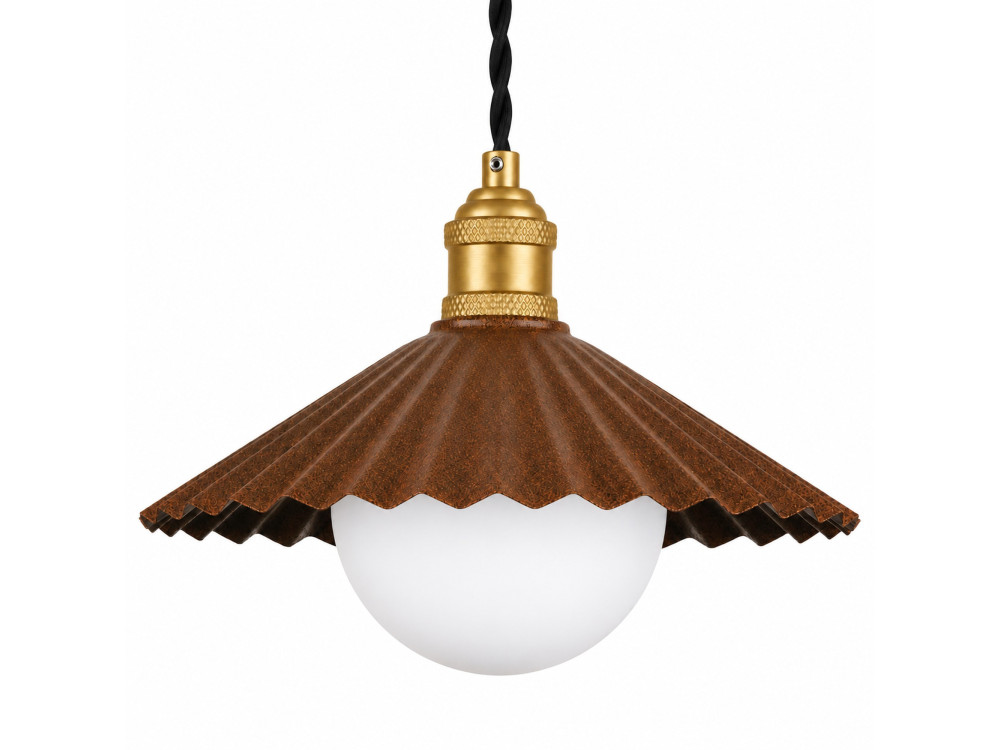 Metalowa lampa wisząca „Plise” – 32 x 32 cm – ciemny brąz