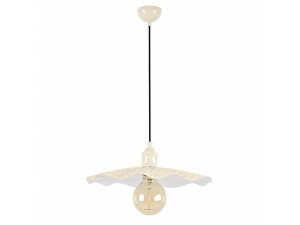 Metalowa lampa wisząca „Ondula” – 34 x 34 cm – beżowa