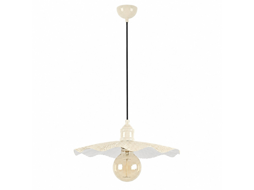 Metalowa lampa wisząca „Ondula” – 34 x 34 cm – beżowa
