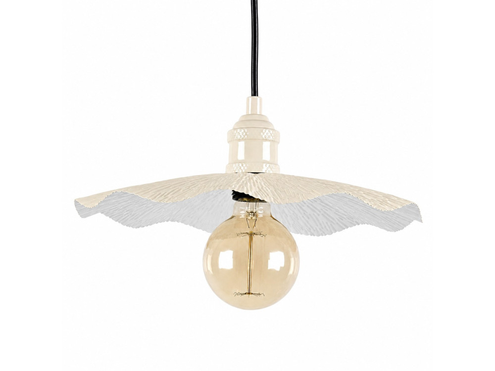 Metalowa lampa wisząca „Ondula” – 34 x 34 cm – beżowa