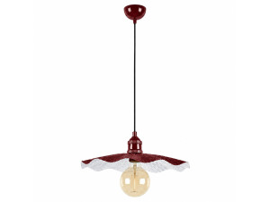 Metalowa lampa wisząca „Ondula” – 34 x 34 cm – kolor bordowy