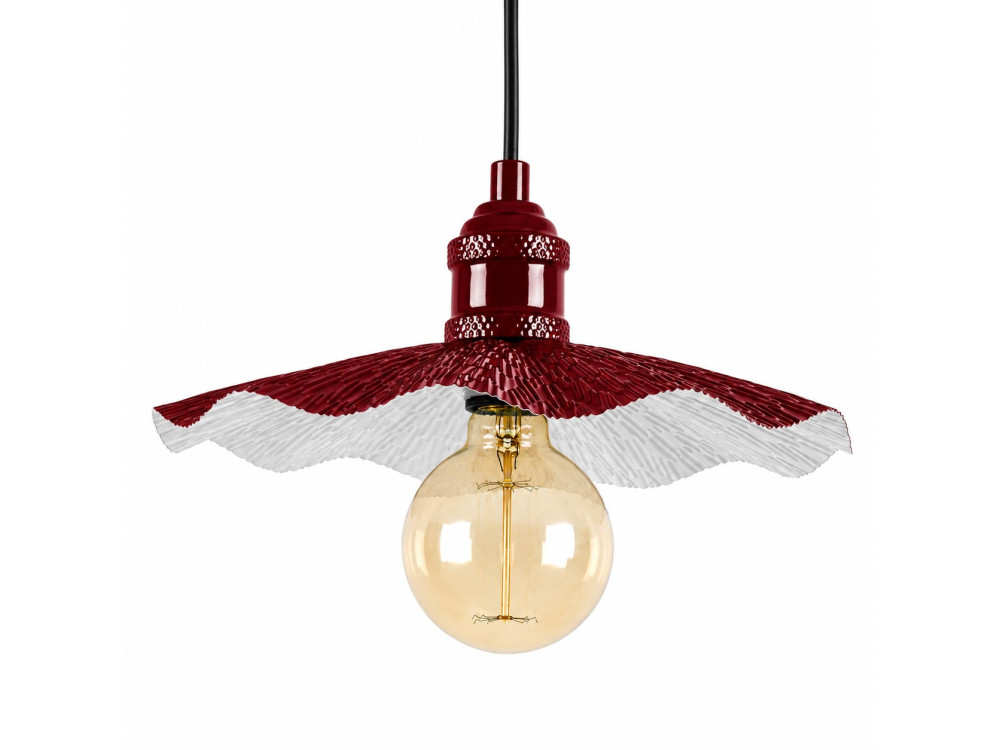 Metalowa lampa wisząca „Ondula” – 34 x 34 cm – kolor bordowy