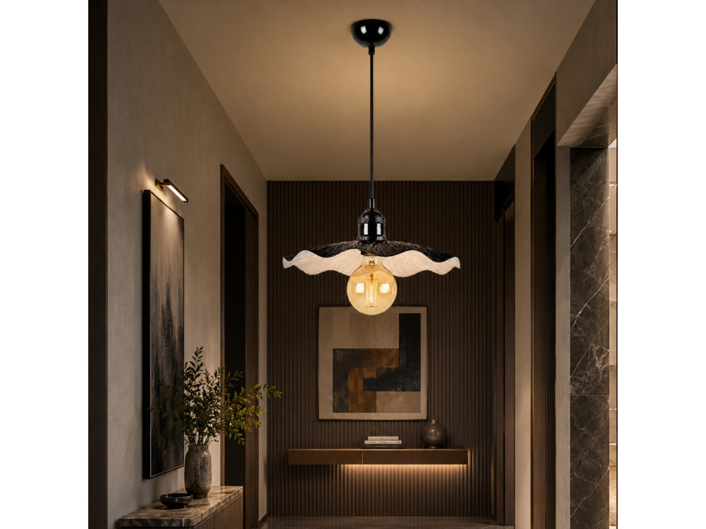 Metalowa lampa wisząca „Ondula” – 34 x 34 cm – czarna