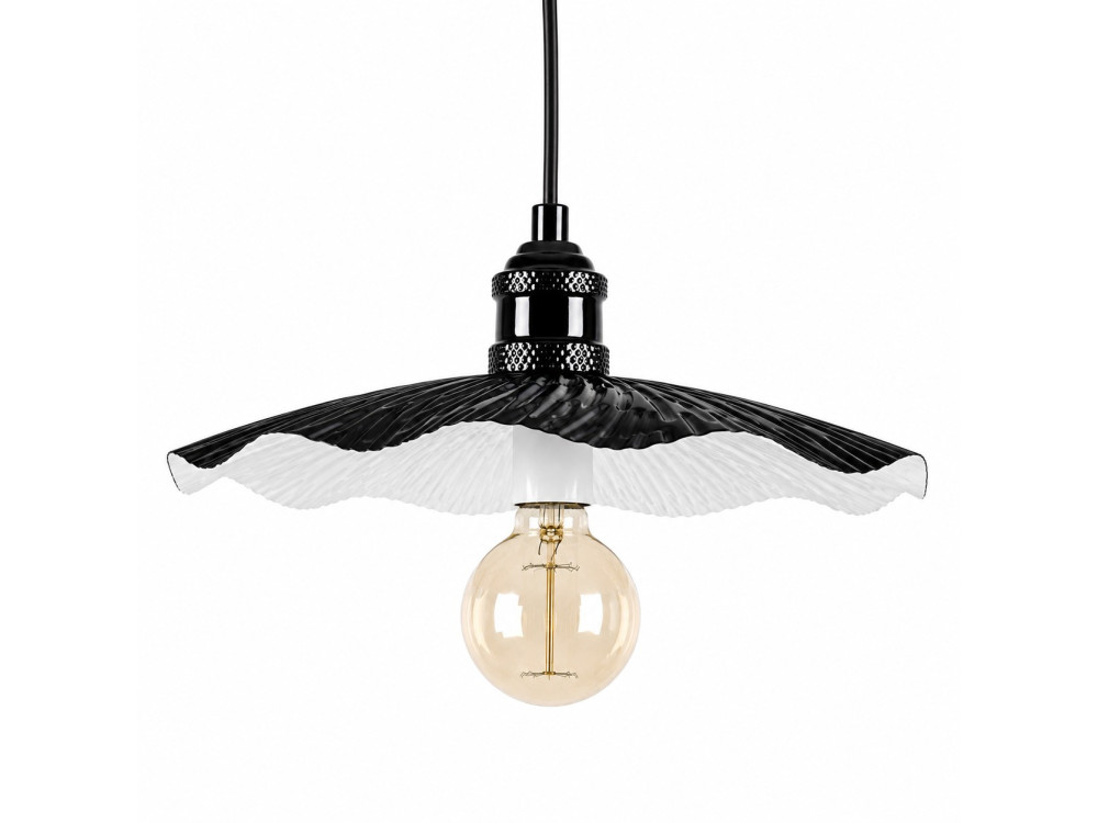 Metalowa lampa wisząca „Ondula” – 34 x 34 cm – czarna
