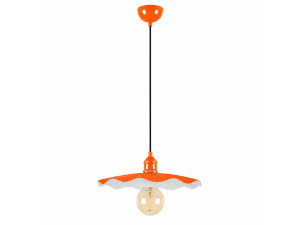 Metalowa lampa wisząca „Ondula” – 34 x 34 cm – pomarańczowa