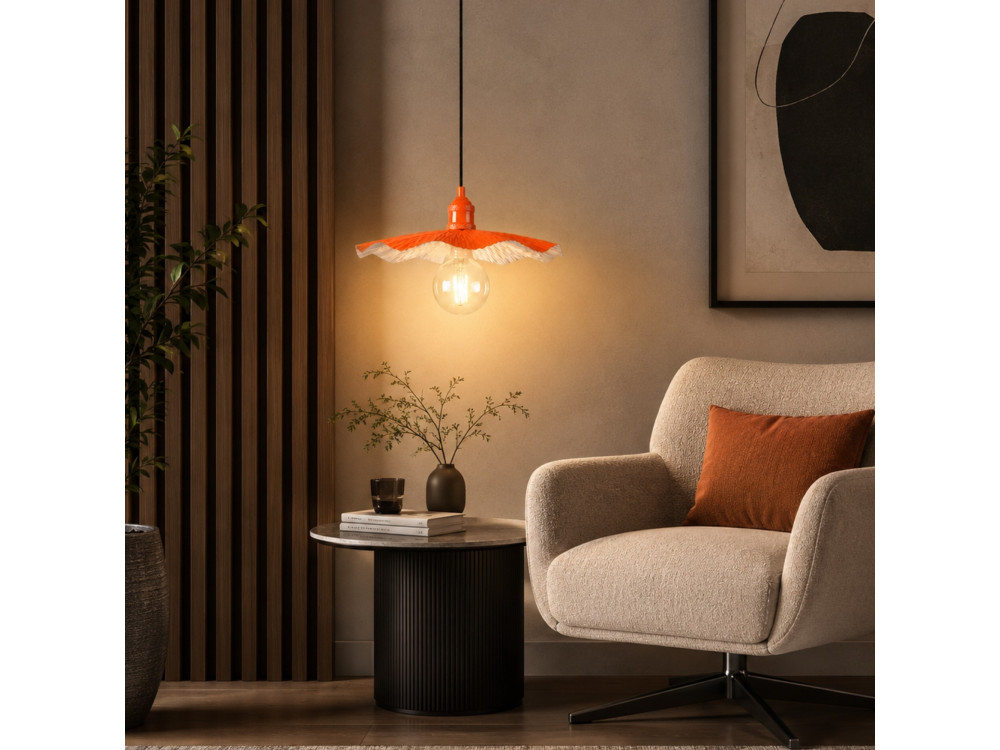 Metalowa lampa wisząca „Ondula” – 34 x 34 cm – pomarańczowa