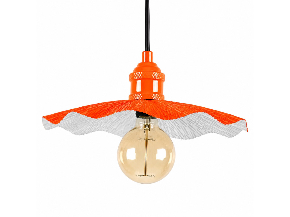 Metalowa lampa wisząca „Ondula” – 34 x 34 cm – pomarańczowa