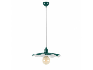 Metalowa lampa wisząca „Ondula” – 34 x 34 cm – ciemnozielona