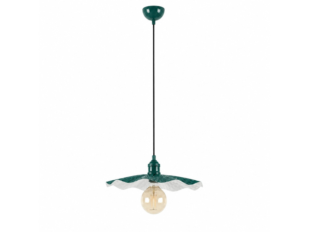Metalowa lampa wisząca „Ondula” – 34 x 34 cm – ciemnozielona