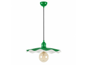 Metalowa lampa wisząca „Ondula” – 34 x 34 cm – jasnozielona