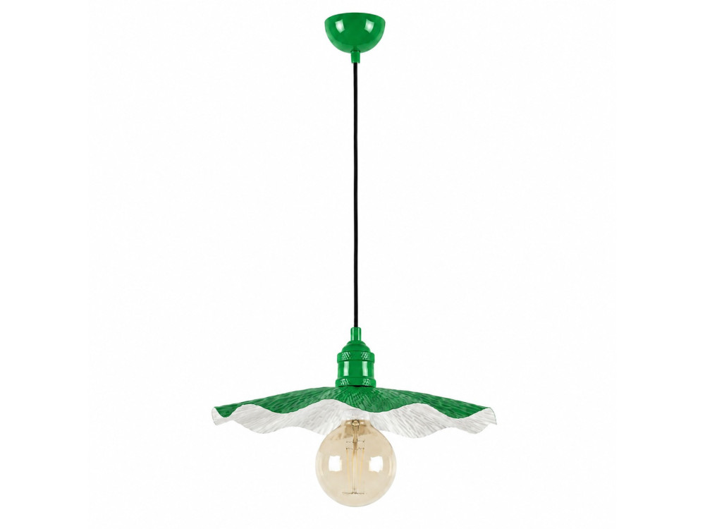 Metalowa lampa wisząca „Ondula” – 34 x 34 cm – jasnozielona